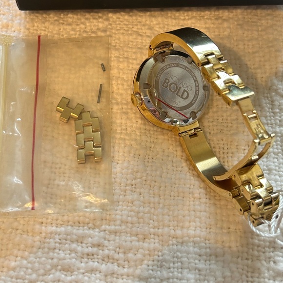 NWT Ladies\' Movado Bold® Crystal Accent Gold-Tone Bangle Watch (Model: 3600201) main image 8
